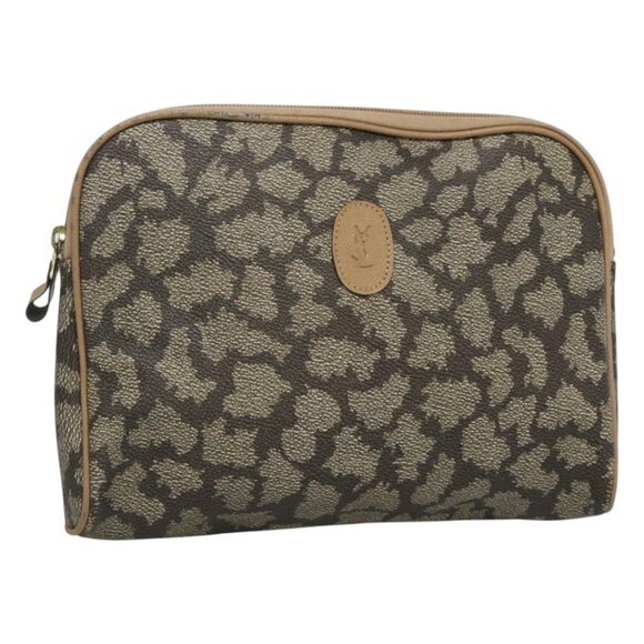 SAINT LAURENT Clutch Bag PVC Gray Auth bs24056 - Picture 1 of 16